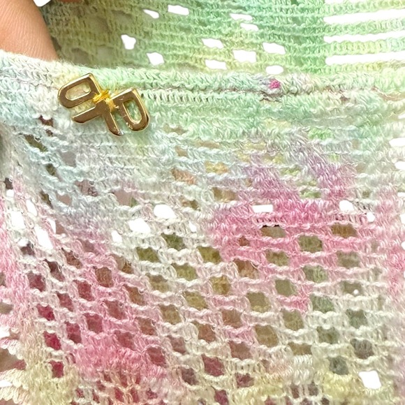 PILYQ PQ Rainbow Tie Dye Crochet Fringe Dress Colorful Cover Up‎ Size Small - Picture 6 of 8